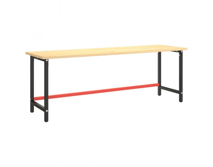 Sonata H Рамка за работна маса матово черно и червено 220x57x79 см метал