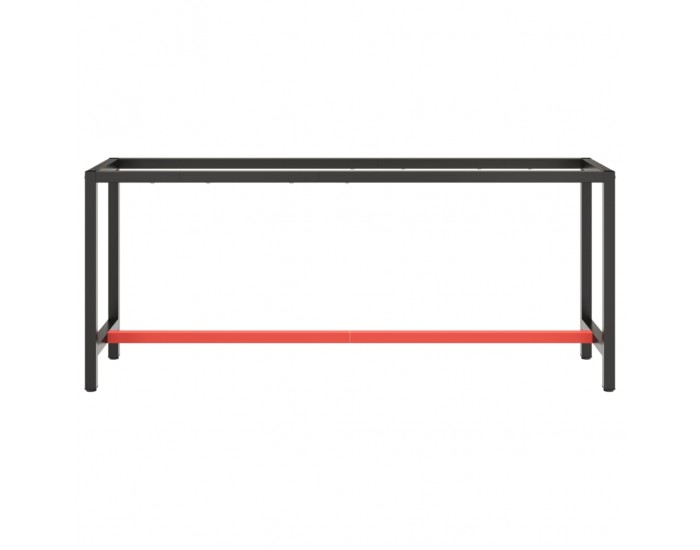 Sonata H Рамка за работна маса матово черно и червено 190x50x79 см метал