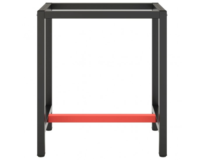 Sonata H Рамка за работна маса матово черно и червено 70x50x79 см метал
