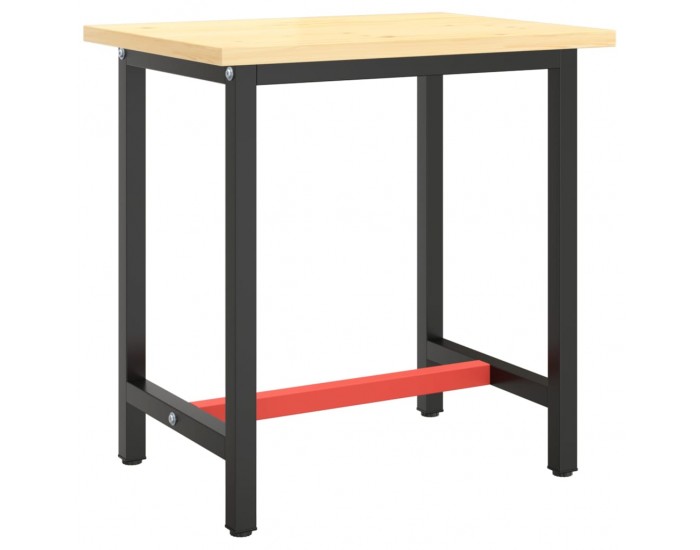 Sonata H Рамка за работна маса матово черно и червено 70x50x79 см метал