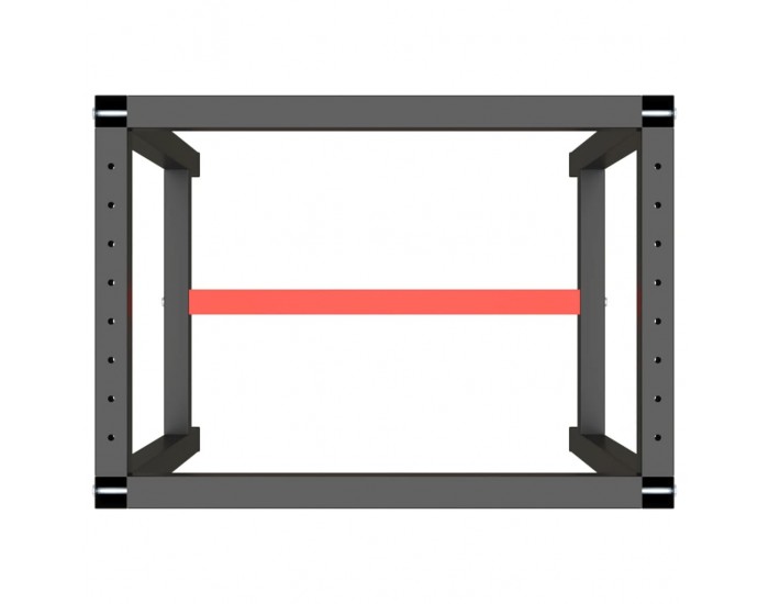 Sonata H Рамка за работна маса матово черно и червено 70x50x79 см метал