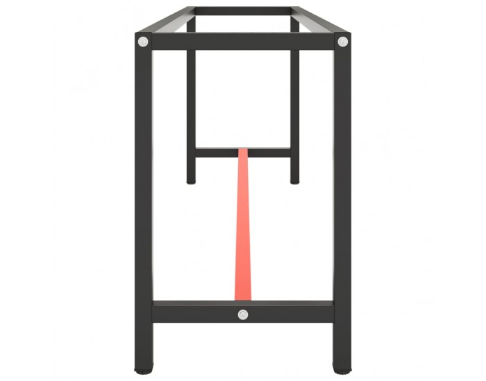 Sonata H Рамка за работна маса матово черно и червено 210x50x79 см метал