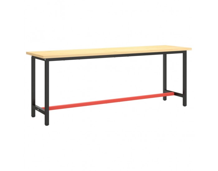 Sonata H Рамка за работна маса матово черно и червено 210x50x79 см метал