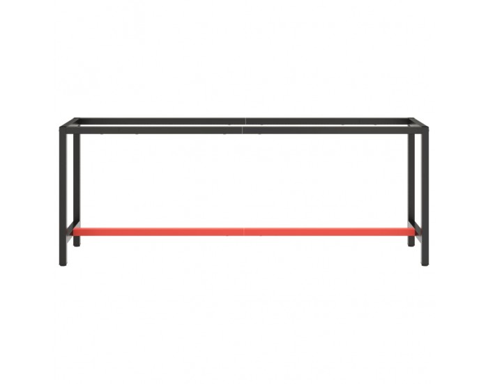 Sonata H Рамка за работна маса матово черно и червено 210x50x79 см метал