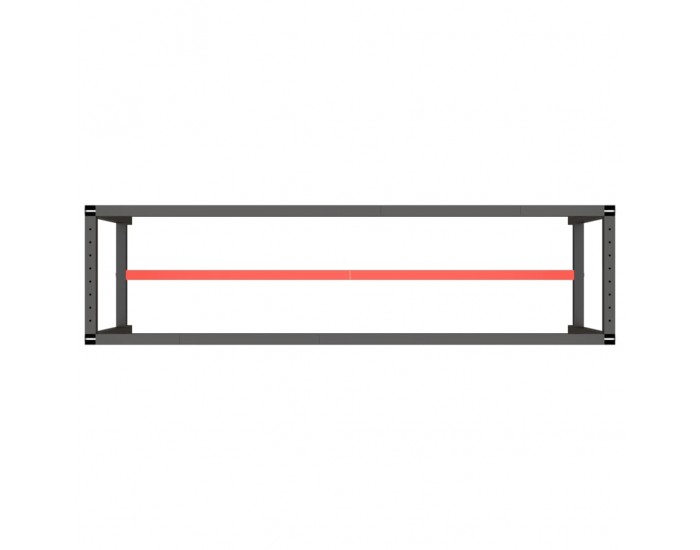 Sonata H Рамка за работна маса матово черно и червено 210x50x79 см метал