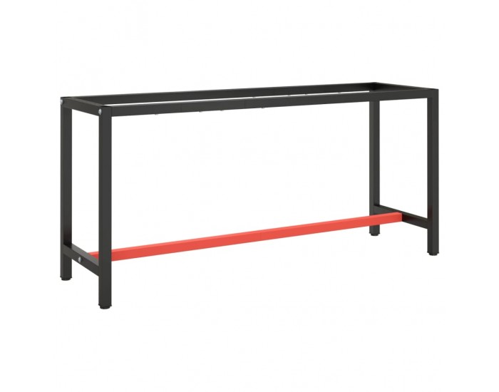 Sonata H Рамка за работна маса матово черно и червено 170x50x79 см метал