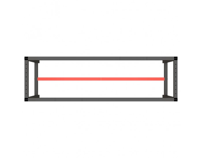 Sonata H Рамка за работна маса матово черно и червено 170x50x79 см метал