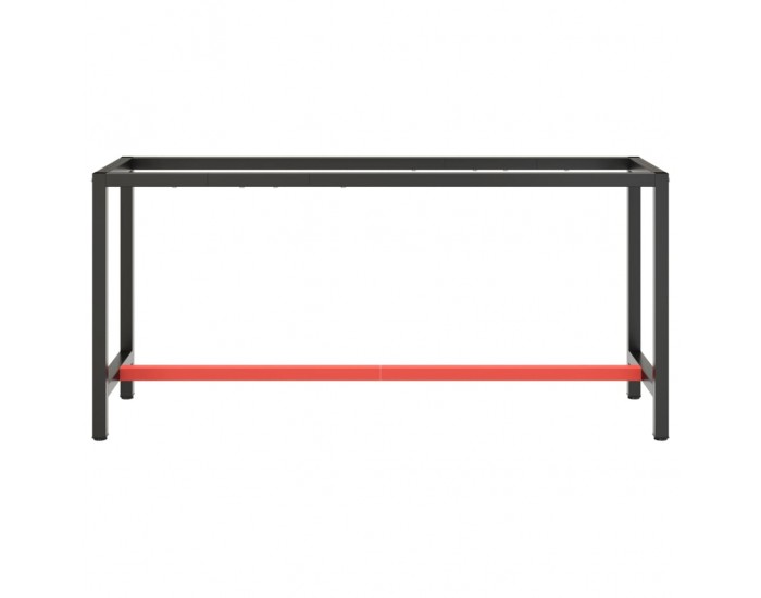 Sonata H Рамка за работна маса матово черно и червено 170x50x79 см метал
