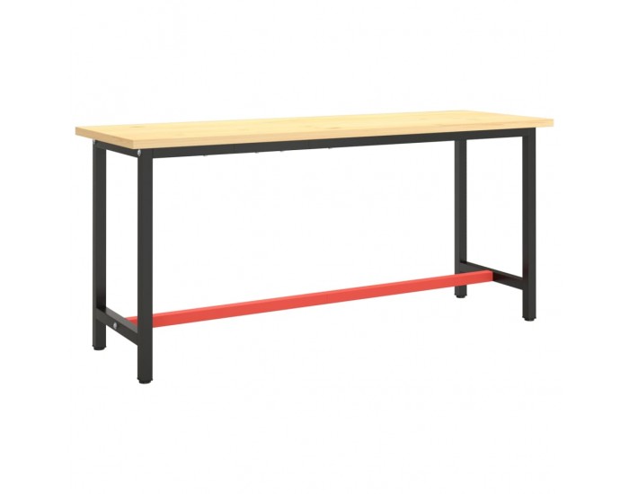 Sonata H Рамка за работна маса матово черно и червено 170x50x79 см метал