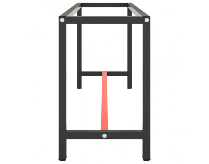 Sonata H Рамка за работна маса матово черно и червено 170x50x79 см метал