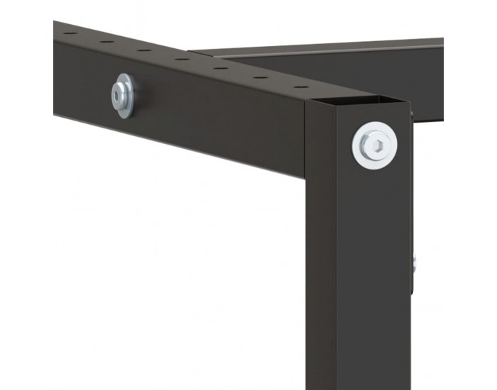 Sonata H Рамка за работна маса матово черно и червено 180x57x79 см метал