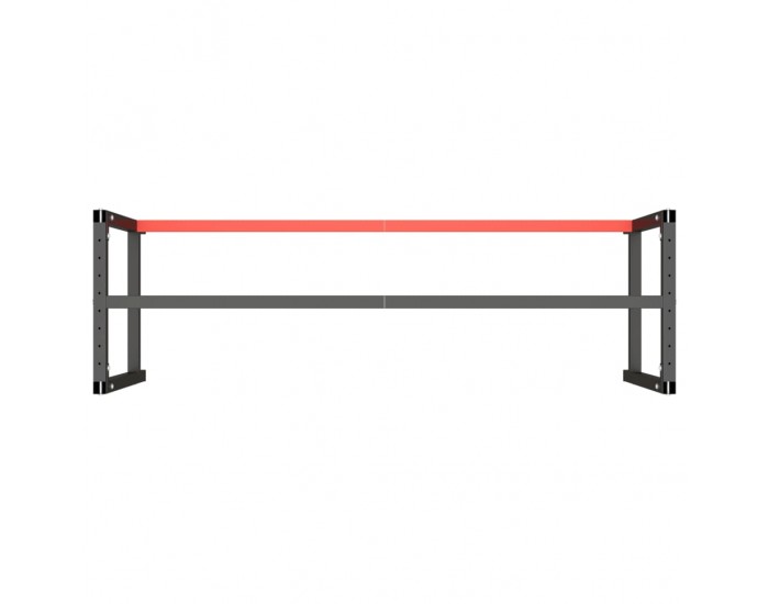 Sonata H Рамка за работна маса матово черно и червено 180x57x79 см метал