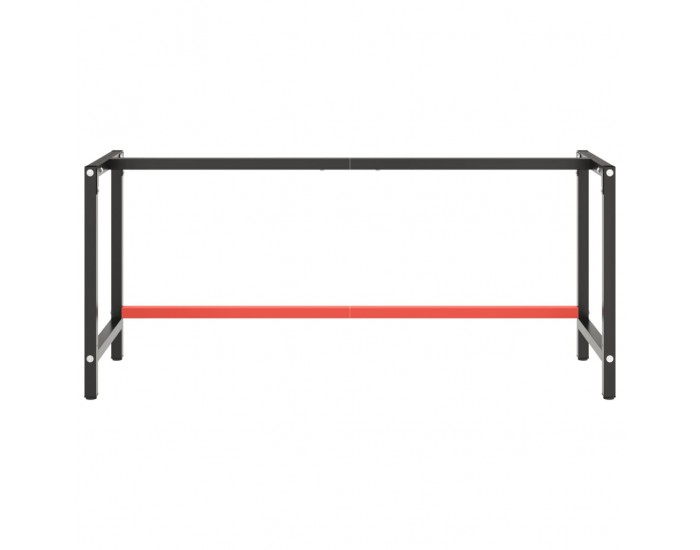Sonata H Рамка за работна маса матово черно и червено 180x57x79 см метал