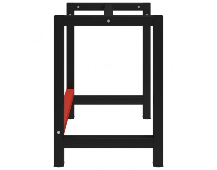 Sonata H Рамка за работна маса, метал, 80x57x79 см, черно и червено
