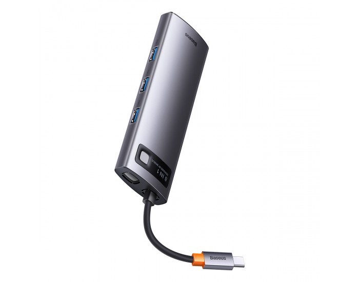 USB хъб Baseus WKWG05001 USB-C Metal Gleam Series 8в1, мултифункционален, сив