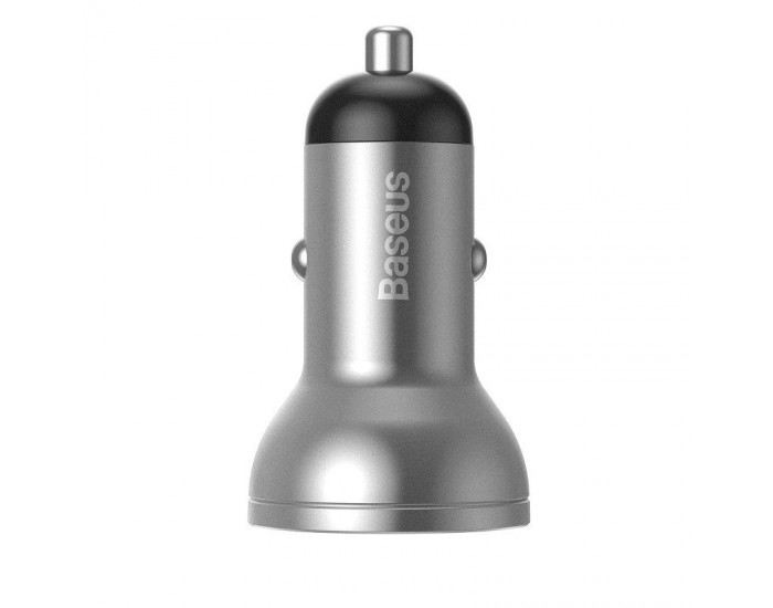 Зарядно за кола Baseus CCBX-0S с 2xUSB-A изхода и дисплей - сребрист