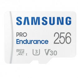 Памет Samsung 256 GB micro SD PRO Endurance, Adapter, Class10, Waterproof, Magnet-proof, Temperature-proof, X-ray-proof, Read 100 MB/s - Write 40 MB/s - Офис техника