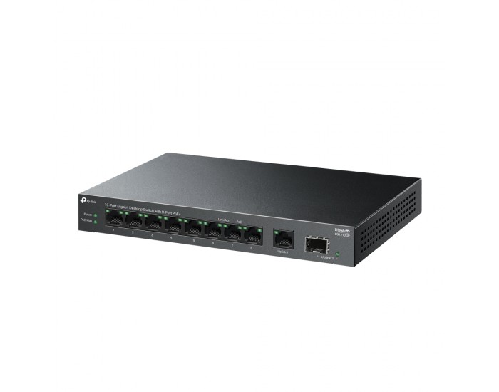 10-портов гигабитен настолен комутатор TP-Link LS1210GP с 8-PoE+ порта