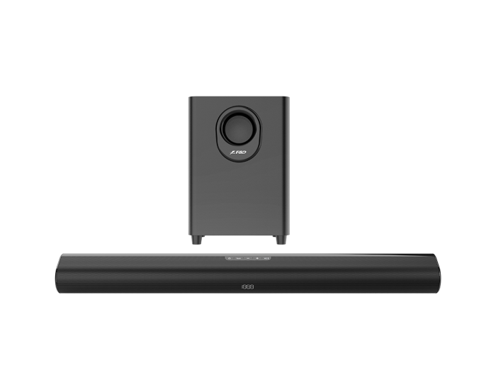 Multimedia Bluetooth Speakers F&D HT-330 2.1 TV Soundbar with Wired Subwoofer, 80W(40W+20W*2) (RMS), Subwoofer driver: 6.5" bass , BT 5.0/ HDMI/ Optical/USB/ AUX/ LED Display/ Remote control