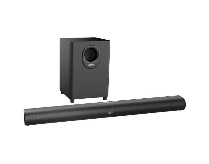 Multimedia Bluetooth Speakers F&D HT-330 2.1 TV Soundbar with Wired Subwoofer, 80W(40W+20W*2) (RMS), Subwoofer driver: 6.5" bass , BT 5.0/ HDMI/ Optical/USB/ AUX/ LED Display/ Remote control