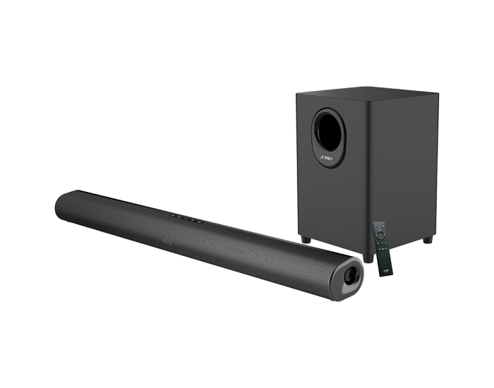 Multimedia Bluetooth Speakers F&D HT-330 2.1 TV Soundbar with Wired Subwoofer, 80W(40W+20W*2) (RMS), Subwoofer driver: 6.5" bass , BT 5.0/ HDMI/ Optical/USB/ AUX/ LED Display/ Remote control