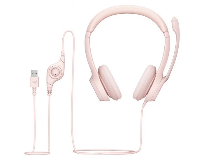 Слушалки Logitech H390 USB Computer Headset - ROSE - USB - N/A - EMEA-914