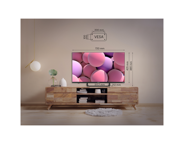32', HD, Google Android TV, White, 1366x768, 60 Hz, Sound by JVC, 2x8W, 33 kWh/1000h , BT5, HDMI ports 3, 24 months 32', HD, Google Android TV, White, 1366x768, 60 Hz, Sound by JVC, 2x8W, 33 kWh/1000h , BT5, HDMI ports 3, 24 months
