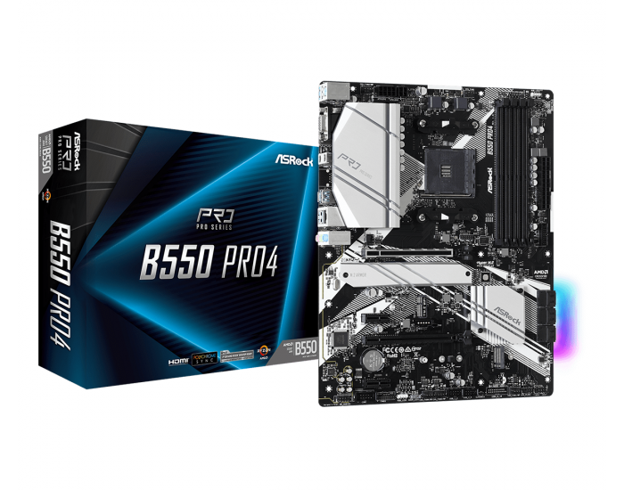 ASROCK Main Board Desktop B550 PRO4 (AM4, B550, 4xDDR4, 1xPCIe 4.0x16, 1xPCIe 3.0x16, 2xPCIe 3.0x1,6xSATA,1x M.2 Gen4 x4, 1xM.2, 2xUSB3.2 Gen2, 6xUSB3.2 Gen1, HDMI, D-SUB, GLAN, ATX, Retail) ASROCK Main Board Desktop B550 PRO4 (AM4, B550, 4xDDR4, 1xPCIe 4.0x16, 1xPCIe 3.0x16, 2xPCIe 3.0x1,6xSATA,1x M.2 Gen4 x4, 1xM.2, 2xUSB3.2 Gen2, 6xUSB3.2 Gen1, HDMI, D-SUB, GLAN, ATX, Retail)