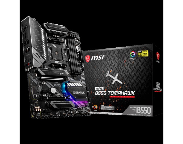 MSI MAG B550 TOMAHAWK,ATX,Socket AM4,AMD B550 Chipset,4 DIMMs, Dual Channel DDR4 up to 5100+(OC)MHz,1x PCIe 4.0/ 3.0 x16 slot,2x M.2 slots,2xUSB 3.2 Gen 2 (1x Type-C),2xUSB 3.2 Gen 1,2xUSB 2.0,1x HDMI,1x DP,2.5G+1G LAN,7.1 Audio,3y warranty MSI MAG B550 TOMAHAWK,ATX,Socket AM4,AMD B550 Chipset,4 DIMMs, Dual Channel DDR4 up to 5100+(OC)MHz,1x PCIe 4.0/ 3.0 x16 slot,2x M.2 slots,2xUSB 3.2 Gen 2 (1x Type-C),2xUSB 3.2 Gen 1,2xUSB 2.0,1x HDMI,1x DP,2.5G+1G LAN,7.1 Audio,3y warranty