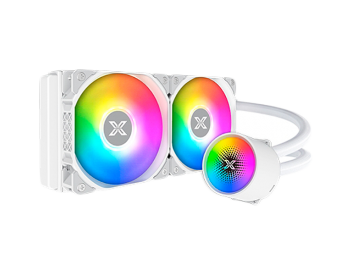 Liquid Killer X Arctic 240 EN47963, AIO Liquid Cooler, New X logo ARGB Pump Head, 2x120mm ARGB Fan, Plastic Steel Backpanel Liquid Killer X Arctic 240 EN47963, AIO Liquid Cooler, New X logo ARGB Pump Head, 2x120mm ARGB Fan, Plastic Steel Backpanel