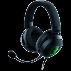 Razer Kraken V3 HyperSense, Gaming Headset, TriForce Titanium 50mm Drivers, Razer HyperSense Haptic Technology, THX Spatial Audio, Oval Ear Cushions, Detachable HyperClear Cardioid, USB-A, On-earcup audio controls - Слушалки, Микрофони и Уеб Камери