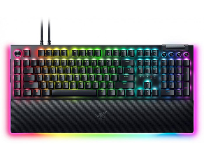 Razer BlackWidow V4 Pro, Gaming Keyboard, Mechanical Gaming Keyboard, US Layout, Green Switch, RGB Chroma, command dial, macro keys, magnetic wrist rest with underglow, USB Passthrough, up to 8K Poling Rate, detachable USB-C cable Razer BlackWidow V4 Pro, Gaming Keyboard, Mechanical Gaming Keyboard, US Layout, Green Switch, RGB Chroma, command dial, macro keys, magnetic wrist rest with underglow, USB Passthrough, up to 8K Poling Rate, detachable USB-C cable
