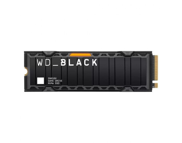SSD WD Black SN850X HeatSink 1TB M.2 2280 PCIe Gen4 x4 NVMe, Read/Write: 7300/6300 MBps, IOPS 800K/1100K, TBW: 600 SSD WD Black SN850X HeatSink 1TB M.2 2280 PCIe Gen4 x4 NVMe, Read/Write: 7300/6300 MBps, IOPS 800K/1100K, TBW: 600