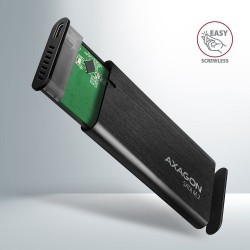 AXAGON EEM2-SBC, M.2 SATA screwless RAW box, black, SuperSpeed USB-C 10 Gbps - Axagon