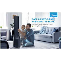 Bladeless Fan & air purifier, Smart WiFi, digital with IOT and remote, H13 HEPA filter, 10 speeds, wide oscillation, ION mode, up to 48 m2, timer, INTELLIGENT WIND, sleep mode, Led display - Пречистватели за въздух