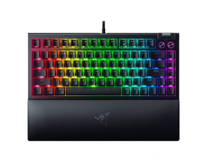Razer BlackWidow V4 75%, Gaming Keyboard, US Layout, Razer Chroma RGB, Hot-swappable Design, Detachable Type C Cable, PCB & Case sound dampening foam, Up to 8,000 Hz polling rate, Doubleshot ABS Keycaps, Magnetic Plush Leatherette Razer BlackWidow V4 75%, Gaming Keyboard, US Layout, Razer Chroma RGB, Hot-swappable Design, Detachable Type C Cable, PCB & Case sound dampening foam, Up to 8,000 Hz polling rate, Doubleshot ABS Keycaps, Magnetic Plush Leatherette