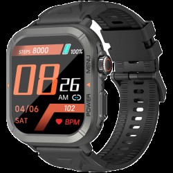 Blackview W30, 1.91 inch Display, 320*380 pixel, 300mAh battery, 100+ Workout Modes, 10-meter Water-resistance, Heart Rate & Blood Oxygen Monitor, Up To 5-7 Days of Battery Life, 128MB Flash, Black - Смарт Продукти, Смарт часовници