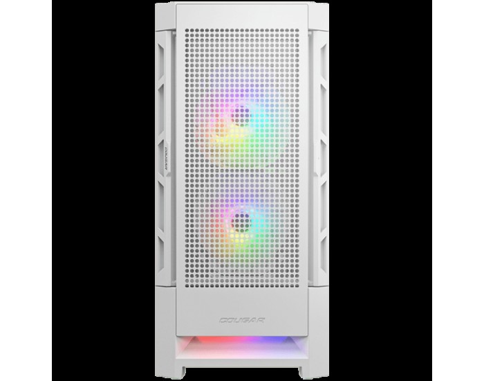 COUGAR Airface RGB White, Mid Tower, 2x 140 1x120 ARGB Fans, RGB Button,  4mm Tempered Glass, Mini ITX / Micro ATX / ATX / CEB/ E-ATX, USB 3.0 x 2, USB 2.0 x 1, 4 Pole Headset Audio Jack x1