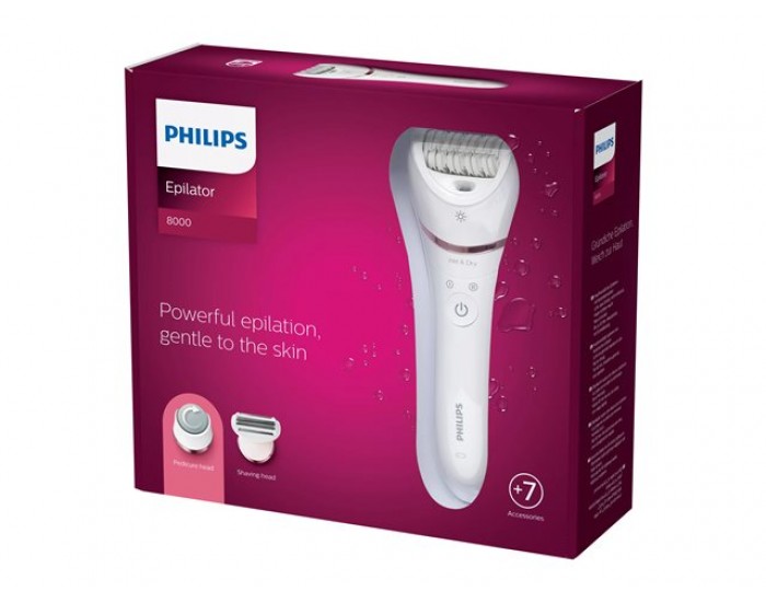 PHILIPS Epilator series 8000 wet&dry legs and body 7 attachments PHILIPS Epilator series 8000 wet&dry legs and body 7 attachments