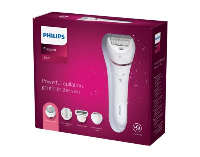 PHILIPS Epilator series 8000 wet&dry legs and body 9 attachments PHILIPS Epilator series 8000 wet&dry legs and body 9 attachments