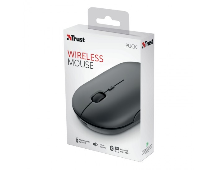 Мишка TRUST Puck Wireless & BT Rechargeable Mouse Black Мишка TRUST Puck Wireless & BT Rechargeable Mouse Black