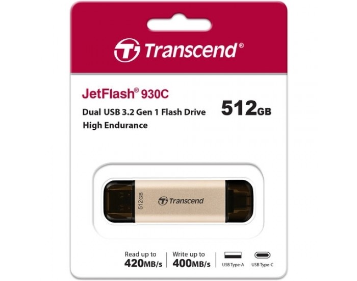 Памет Transcend 512GB, USB3.2, Pen Drive, TLC, High Speed, Type-C Памет Transcend 512GB, USB3.2, Pen Drive, TLC, High Speed, Type-C