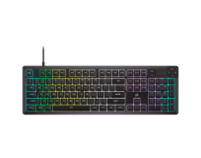 Corsair K55 CORE RGB Gaming Keyboard - Black, Fully customizable ten-zone RGB backlight, dedicated media control buttons, EAN:0840006666547