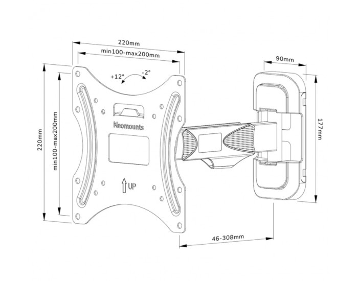 Стойка Neomounts by Newstar Screen Wall Mount (full motion, 2 pivots, VESA 200x200) Стойка Neomounts by Newstar Screen Wall Mount (full motion, 2 pivots, VESA 200x200)