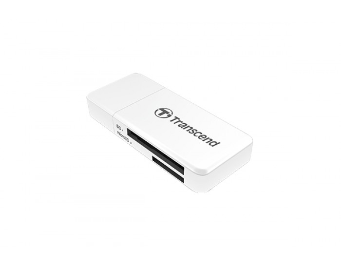 Четец за карти Transcend SD/microSD Card Reader, USB 3.1 Gen 1, White Четец за карти Transcend SD/microSD Card Reader, USB 3.1 Gen 1, White