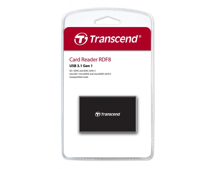 Четец за карти Transcend All-in-1 Multi Memory Card Reader, USB 3.0/3.1 Gen 1, Black Четец за карти Transcend All-in-1 Multi Memory Card Reader, USB 3.0/3.1 Gen 1, Black