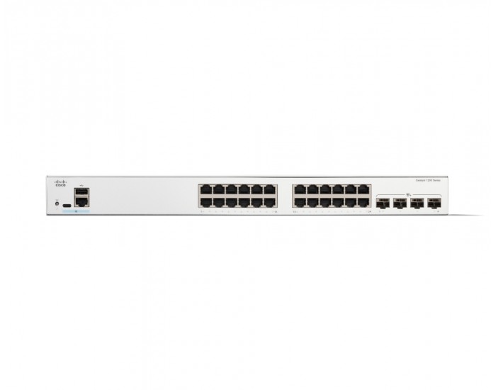 Комутатор Cisco Catalyst 1300 24-port GE, 4x10G SFP+ Комутатор Cisco Catalyst 1300 24-port GE, 4x10G SFP+