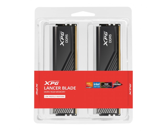 Памет Adata XPG LANCER Blade RGB 16GB (2x8GB) DDR5 6000MHz, 1.35V, Black Памет Adata XPG LANCER Blade RGB 16GB (2x8GB) DDR5 6000MHz, 1.35V, Black