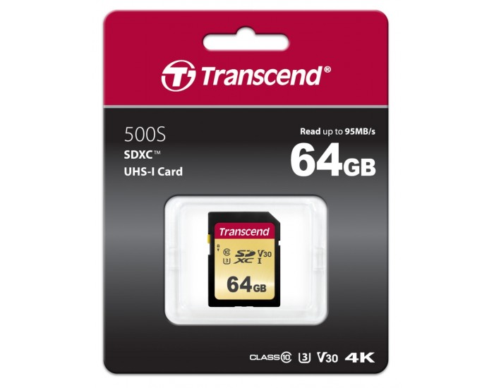 Памет Transcend 64GB SD card UHS-I U3, MLC Памет Transcend 64GB SD card UHS-I U3, MLC