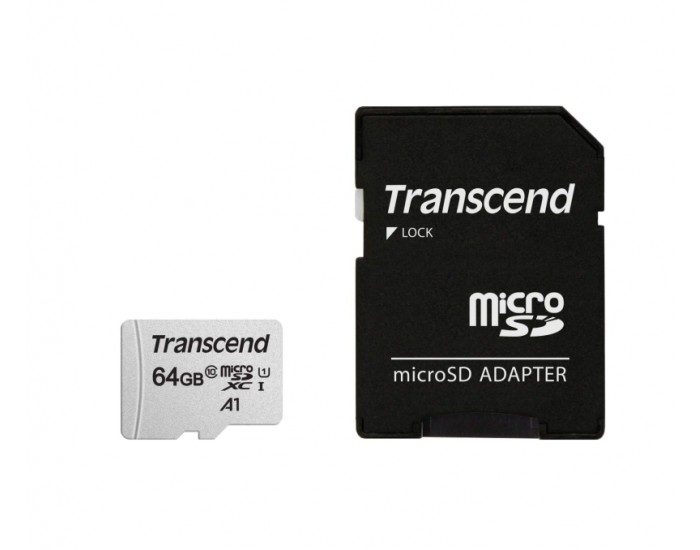 Памет Transcend 64GB microSD UHS-I U1 (with adapter)